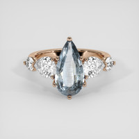 2.83 Ct. Greyish Blue Sapphire Ring, 18K Rose Gold 1