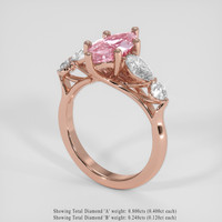2.02 Ct. Pink Sapphire Ring, 18K Rose Gold 2