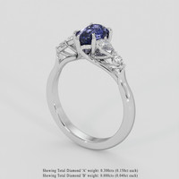 1.44 Ct. Purple Sapphire Ring, 10K White Gold 2