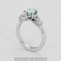1.64 Ct. Green Sapphire Ring, 10K White Gold 2
