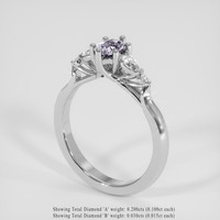 0.69 Ct. White Sapphire Ring, 10K White Gold 2