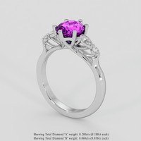 2.05 Ct. Purple Sapphire Ring, 14K White Gold 2