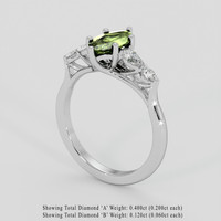 1.30 Ct. Green Sapphire Ring, 14K White Gold 2