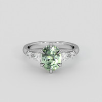 2.53 Ct. Green Sapphire Ring, 14K White Gold 1