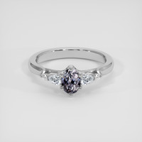 0.69 Ct. White Sapphire Ring, 14K White Gold 1