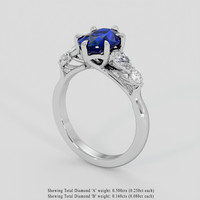 2.54 Ct. Blue Sapphire Ring, 14K White Gold 2