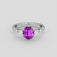 2.05 Ct. Purple Sapphire Ring, 18K White Gold 1