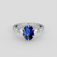 2.54 Ct. Blue Sapphire Ring, 18K White Gold 1