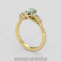 0.83 Ct. Alexandrite Ring, 14K Yellow Gold 2