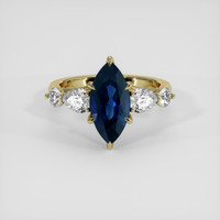 3.53 Ct. Blue Sapphire Ring, 14K Yellow Gold 1