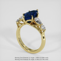 3.53 Ct. Blue Sapphire Ring, 14K Yellow Gold 2
