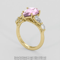 4.11 Ct. Purplish Pink Sapphire Ring, 14K Yellow Gold 2