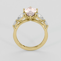 3.90 Ct. Peach Sapphire Ring, 14K Yellow Gold 3