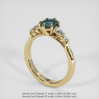0.83 Ct. Greyish Blue Sapphire Ring, 18K Yellow Gold 2