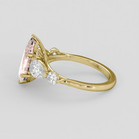 3.90 Ct. Peach Sapphire Ring, 18K Yellow Gold 4