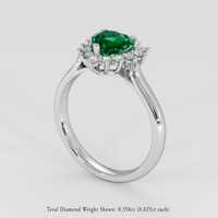 1.14 Ct. Emerald Ring, Platinum 950 2