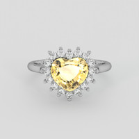 2.46 Ct. Yellow Sapphire Ring, Platinum 950 1