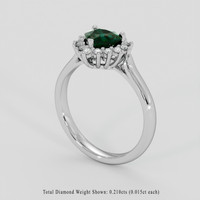 0.97 Ct. Bluish Green Sapphire Ring, 10K White Gold 2