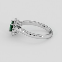 0.97 Ct. Bluish Green Sapphire Ring, 18K White Gold 4