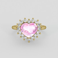 3.13 Ct. Pink Sapphire Ring, 18K Yellow Gold 1