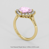 3.13 Ct. Pink Sapphire Ring, 18K Yellow Gold 2