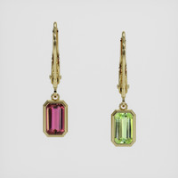 <span>1.50</span>&nbsp;<span class="tooltip-light">Ct.Tw.<span class="tooltiptext">Total Carat Weight</span></span> Green Tourmaline Earrings, 14K Yellow Gold 1