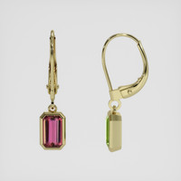 <span>1.50</span>&nbsp;<span class="tooltip-light">Ct.Tw.<span class="tooltiptext">Total Carat Weight</span></span> Green Tourmaline Earrings, 14K Yellow Gold 2