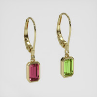 <span>1.50</span> <span class="tooltip-light">Ct.Tw.<span class="tooltiptext">Total Carat Weight</span></span> Green Tourmaline Earrings, 14K Yellow Gold 3