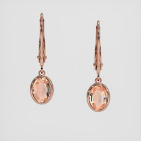 <span>2.02</span>&nbsp;<span class="tooltip-light">Ct.Tw.<span class="tooltiptext">Total Carat Weight</span></span> Padparadscha Sapphire Earrings, 14K Rose Gold 1