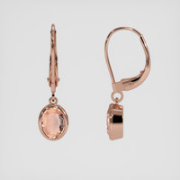<span>2.02</span>&nbsp;<span class="tooltip-light">Ct.Tw.<span class="tooltiptext">Total Carat Weight</span></span> Padparadscha Sapphire Earrings, 14K Rose Gold 2