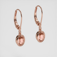 <span>2.02</span>&nbsp;<span class="tooltip-light">Ct.Tw.<span class="tooltiptext">Total Carat Weight</span></span> Padparadscha Sapphire Earrings, 14K Rose Gold 3