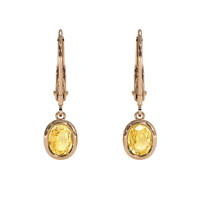 <span>1.65</span> <span class="tooltip-light">Ct.Tw.<span class="tooltiptext">Total Carat Weight</span></span> Yellow Sapphire Earrings, 14K Rose Gold 1