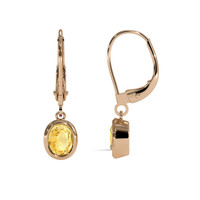 <span>1.65</span> <span class="tooltip-light">Ct.Tw.<span class="tooltiptext">Total Carat Weight</span></span> Yellow Sapphire Earrings, 14K Rose Gold 2