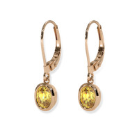 <span>1.65</span> <span class="tooltip-light">Ct.Tw.<span class="tooltiptext">Total Carat Weight</span></span> Yellow Sapphire Earrings, 14K Rose Gold 3