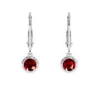 1.32 Ct.Tw. Ruby Earrings, 14K White Gold 1