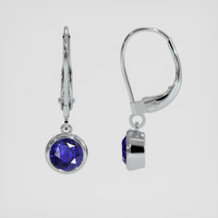 <span>2.20</span>&nbsp;<span class="tooltip-light">Ct.Tw.<span class="tooltiptext">Total Carat Weight</span></span> Blue Sapphire Earrings, 14K White Gold 2