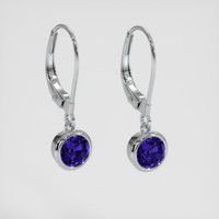 <span>2.20</span>&nbsp;<span class="tooltip-light">Ct.Tw.<span class="tooltiptext">Total Carat Weight</span></span> Blue Sapphire Earrings, 14K White Gold 3