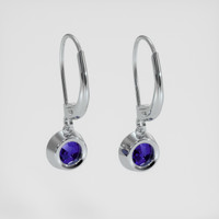 <span>2.20</span> <span class="tooltip-light">Ct.Tw.<span class="tooltiptext">Total Carat Weight</span></span> Blue Sapphire Earrings, 14K White Gold 4