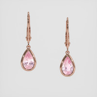 <span>3.13</span>&nbsp;<span class="tooltip-light">Ct.Tw.<span class="tooltiptext">Total Carat Weight</span></span> Padparadscha Sapphire Earrings, 14K Rose Gold 1