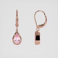 <span>3.13</span> <span class="tooltip-light">Ct.Tw.<span class="tooltiptext">Total Carat Weight</span></span> Padparadscha Sapphire Earrings, 14K Rose Gold 2