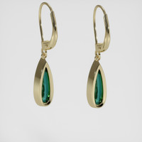 <span>2.63</span> <span class="tooltip-light">Ct.Tw.<span class="tooltiptext">Total Carat Weight</span></span> Greenish Blue Tourmaline Earrings, 14K Yellow Gold 4