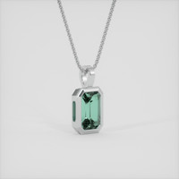 1.60 Ct. Bluish Green Sapphire Pendant, 18K White Gold 2