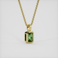 0.87 Ct. Green Sapphire Pendant, 10K Yellow Gold 2