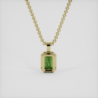0.87 Ct. Green Sapphire Pendant, 10K Yellow Gold 4