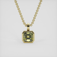 0.98 Ct. Yellowish Green Tourmaline Pendant, 14K Yellow Gold 1