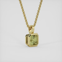 0.98 Ct. Yellowish Green Tourmaline Pendant, 14K Yellow Gold 2