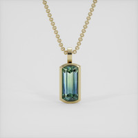 2.99 Ct. Bi Color Tourmaline Pendant, 14K Yellow Gold 1