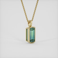 2.99 Ct. Bi Color Tourmaline Pendant, 14K Yellow Gold 2
