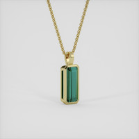 3.57 Ct. Bluish Green Tourmaline Pendant, 14K Yellow Gold 2
