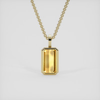 5.13 Ct. Orangish Yellow Precious Topaz Pendant, 14K Yellow Gold 1